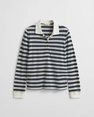 GANT - Langarm-Poloshirt mit Streifen - Gr. - XXL