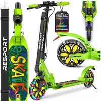 RE:SPORT Cityroller RE:SPORT® Trailz Pro Cityroller Scooter inkl. Tragegurt und Klingel, (Scooter höhenverstellbar & klappbar, Kickscooter Tretroller inkl. Handbremse & Doppelfederung), Cityroller für Kinder & Erwachsene mit LED, Klingel & Tragegurt