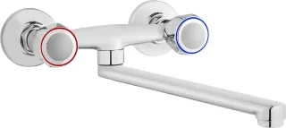 Neuesbad Serie 160 Wandmontage Spültischarmatur, Chrom NB1DEBON080D1