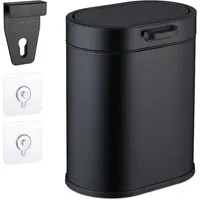 relaxdays Kosmetikeimer Hängender Mülleimer 5 Liter, schwarz