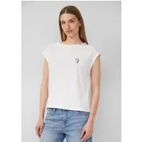 s.Oliver Kurzarmshirt T-Shirt Relaxed-Fit-Shirt mit Print und überschnittenen Schultern