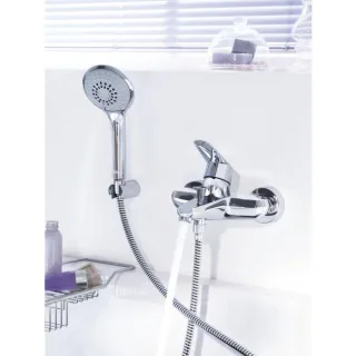 Grohe Wannen-Armatur Eurodisc Cosmopolitan Aufputz, mit Brausegarnitur, chrom, 33395002
