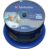 Verbatim Blu-ray-Rohling Blu-ray BD-R SL 25GB 6x 50er bedruckbar 43812, Bedruckbar
