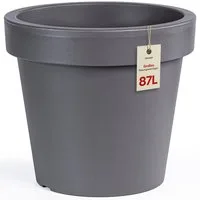 KONZEPT Blumentopf 58 cm Durchmesser, H 52 cm, 87 L in konischer Form, aus Kunststoff, Geprägtem Rand, Konische Form, Stapelbar, Volumen: 87 L