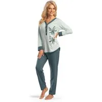 Consult-Tex Pyjama Damen Pyjama, Schlafanzug, Homewear Set DF419 (Packung) aus reiner Baumwolle-Jersey Qualität