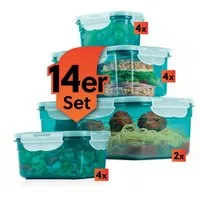 GOURMETmaxx Frischhaltedose Vorratsdose Lunchbox klick-it auslaufsicher, Polypropylen (PP)/Silikon, geeignet für Spülmaschine, Gefrierschrank und Mikrowelle, stapelbar