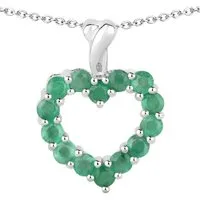 Vira Jewels Kette mit Anhänger 925 Sterling Silber rhodiniert Smaragd