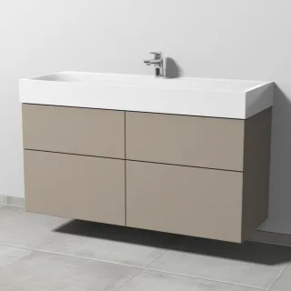 Sanipa 3way Waschtischunterbau zu Kaldewei Silenio Waschtisch mit 4 Auszügen, Sandgrau-Matt SF45767