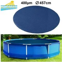 RAMROXX Solarabdeckplane 457cm Pool Rund Poolheizung Solarfolie Abdeckung Blau Schwarz 400µm, Unterstützt die Erwärmung des Poolwassers, verhindert das Auskühlen