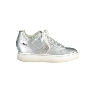 Silberne Leder Lowtop Sneakers