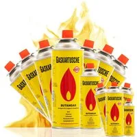 TruWare Gaskartusche Gaskartuschen 227g Butan Gas mit Ventil Universal Butangas, Zubehör für Campingkocher Gaskocher Gasgrill, 12 St., Brennstoffflaschen Kartusche