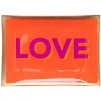 Giftcompany Dekoschale Giftcompany - Glasteller "Love Plates" Love Dekoteller 14x10cm Orange