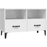 vidaXL TV-Schrank TV-Schrank Hochglanz-Weiß 80x36x50 cm Holzwerkstoff (1-St)