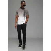 DELMAO Poloshirt kurzärmelig, lässiges Batikmuster, Polokragen