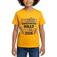 Spreadshirt T-Shirt Tschüss Kindergarten Hallo Schule 2026 Kinder T-Shirt (1-tlg) Fällt klein aus. Wir empfehlen, eine Größe größer zu bestellen.