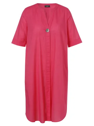 VIA APPIA DUE - Kleid V-Ausschnitt 1/2 Arm flamingo - Gr. - 46