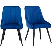 Duhome Esszimmerstuhl (8066C), 2er Set Esszimmerstuhl Polsterstuhl Stoff Samt Stuhl Retro Metallbeine