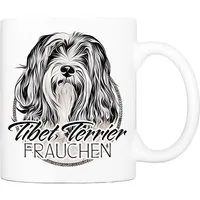 Cadouri Tasse TIBET TERRIER FRAUCHEN - Kaffeetasse für Hundefreunde, Keramik, mit Hunderasse, beidseitig bedruckt, handgefertigt, Geschenk, 330 ml