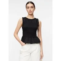 comma Blusentop Bluse Gesmoktes Top mit Volants