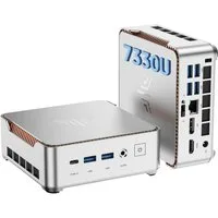 NiPoGi P2 Mini PC W-11 Pro, 4C/8T, 16GB LPDDR4X, 256 GB SSD, AMD Ryzen 7330U Mini-PC (AMD Ryzen 3 7330U 7330U, AMD Radeon™ Graphics, 16 GB RAM, 256 GB SSD, Lüfterkühlung, bis zu 4,3 GHz, 4K Triple Mini Desktop Computer für Homeoffice & Büro)