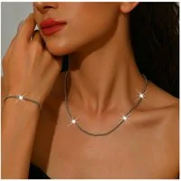 Zaewry Schmuckset 2-teiliges Damen-Schmuckset mit Halskette und Armband (2-tlg), Geeignet für Hochzeiten, Abschlussbälle und Partys