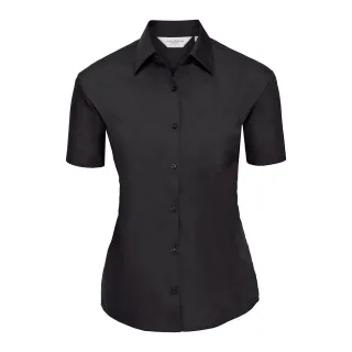 Russell Collection - Hemd Pflegeleicht für Damen kurzärmlig (Schwarz)