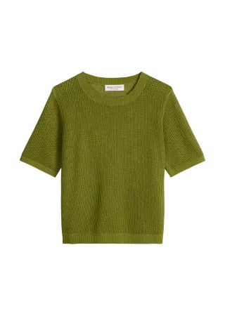 Marc OPolo Casual - Ajour-Pullover regular Shaded Fern - Gr. - XS