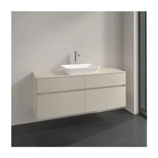 Villeroy und Boch Collaro Waschtischunterschrank C116B0VN 140x54,8x50cm, für Waschtisch mittig, LED-Beleuchtung 10,4W, cashmere grey