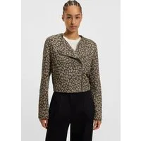 BOSS ORANGE Bikerjacke Jaleo Premium Damenmode in Cropped-Länge, Leo-Jacquard
