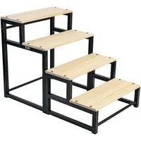 RAMROXX Hunderampe Hundetreppe Hundeleiter 4 Stufen bis 43cm hoch