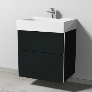 Sanipa 3way Waschtischunterbau zu Kaldewei Silenio Waschtisch mit 2 Auszügen, Vulkan-Matt BP4551V