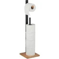 relaxdays Toilettenpapierhalter Bambus Toilettenpapierhalter stehend