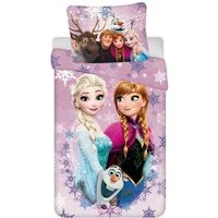 Disney Frozen Kinderbettwäsche Disney Frozen Purple Eiskönigin Anna Elsa 140x200 cm, 70x90 cm, Baumwolle, 2 teilig