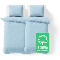 Jacobson Bettwäsche Set - 100% Baumwolle, Perkal, 4 teilig, Erhältlich in den Größen 135x200, 155x220, 200x200, 200x220, 240x220