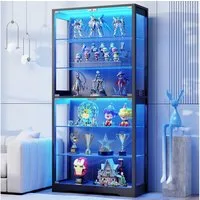 BROTTAR Vitrine aus Glas, mit 6 Ebenen und LED-Beleuchtung in 3 Farben (1-St) mit verstellbare Einlegeböden, Bewegungssensor