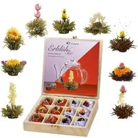 Creano Teebox Creano Teeblumen Geschenkset 12 Erblühtee in 6 Sorten Geschenk