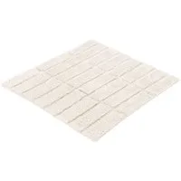 Kleine Wolke Badematte Tiles, Badvorleger, Badezimmer Teppich, Höhe 13 mm, rutschhemmend beschichtet, fußbodenheizungsgeeignet, Baumwolle, quadratisch, Badteppich, Uni Farben, Hoch-Tief Effekt