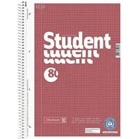BRUNNEN Collegeblock Student, A4 kariert, 80 Blatt, 4-fach Lochung