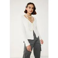 No Matter What Blusenjacke Weicher Strickcardigan mit Perlmuttknöpfen