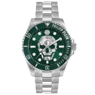 Philipp Plein The $kull Diver 44mm Edelstahl silber Herrenuhr