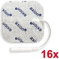 Axion Elektrodenpads passend zu Revitive, Prorelax, Promed, axion - 5x5cm, 16 St.,2mm Steckanschluss, selbstklebende TENS EMS Elektroden