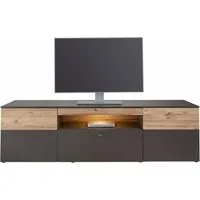FORTE Lowboard Como, TV-Board, LED Beleuchtung, Soft Close, Stauraum, 209,8/59,3/52 cm