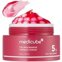 Medicube Tagescreme TXA Niacinamide Capsule Cream – Innovative 2-Phasen-Formel für ebenmäßige, strahlende Haut – 55 g Kapsel-Gel-Creme mit, Tranexamsäure, Niacinamid, Hyaluron und Ceramiden