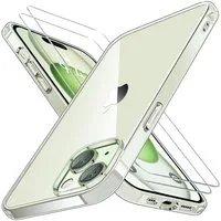CoolGadget Handyhülle Transparent als 2in1 Schutz Cover Set für das Apple iPhone 13 6,1 Zoll, 2x 9H Glas Display Schutz Folie + 1x TPU Case Hülle für iPhone 13