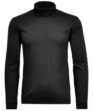 RAGMAN - Pima-Rollkragen-Shirt mit Bund schwarz - Gr. - XL