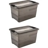 keeeper Aufbewahrungsbox Cornelia, 2er Set, 52 L, 59,5 x 39,5 x 34 cm (Set, 2 St), durch Clips verschließbar, Griffe am Boden