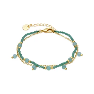Luxenter Armband aus grünem Kristall mit 18 Karat Gelbgold-Finish – Aira
