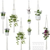 relaxdays Blumenampel Makramee Blumenampel 7er Set