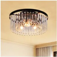 Nettlife Deckenleuchte Kristall Schwarz Deckenlampe Schlafzimmer E27/G9 Modern Wohnzimmer, LED wechselbar, Esszimmer Küchenlampe für Küche Büro