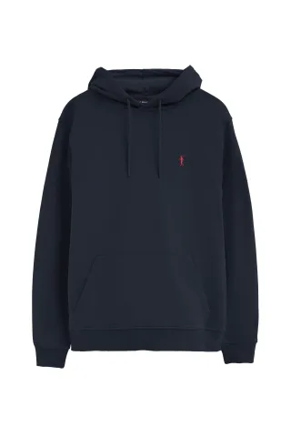 Sweatshirt marineblau mit Kapuze und Rigby Go Stickerei